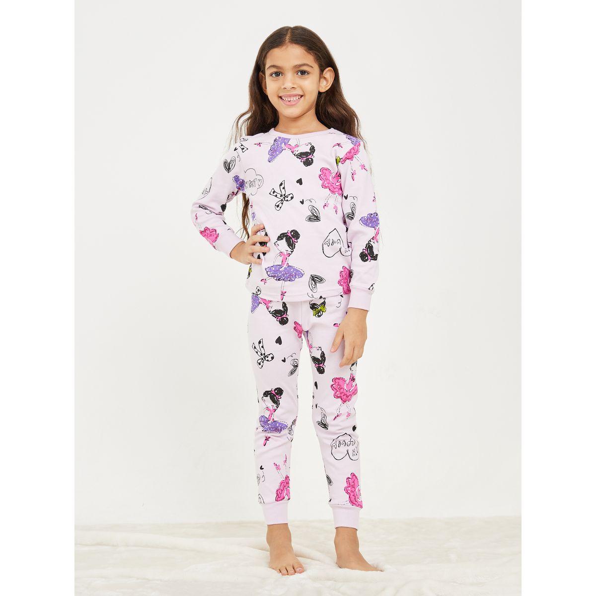 Styli All Over Print Top & Cuffed Pyjama Set-girls-clothing-nightwear-image-1