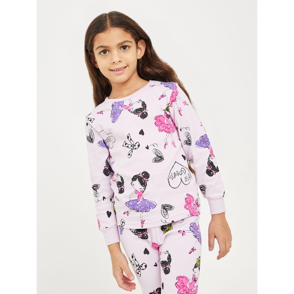 Styli All Over Print Top & Cuffed Pyjama Set-girls-clothing-nightwear-image-2