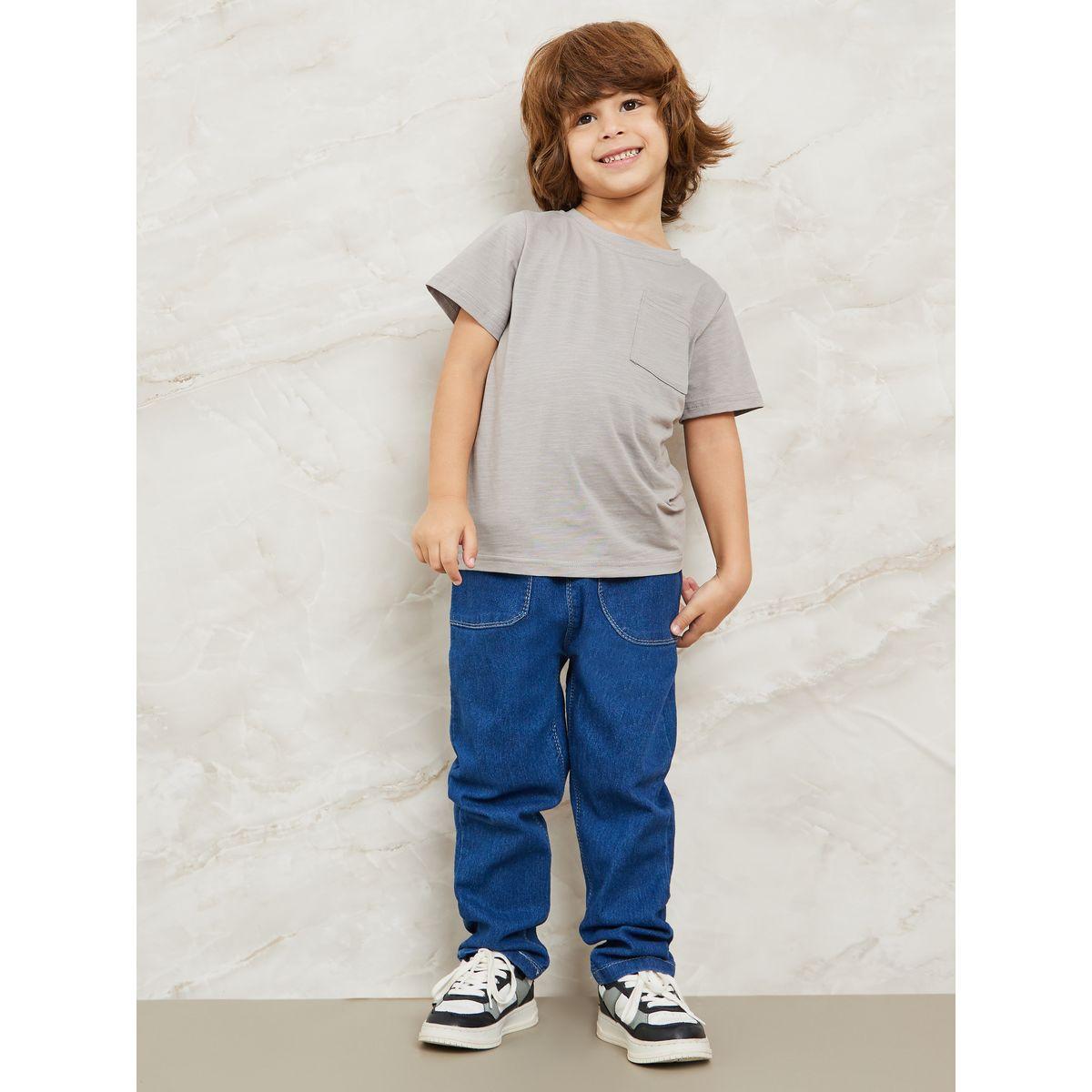 Styli Front Pocket Elastic Waistband Jeans-boys-clothing-bottoms-jeans-image-1