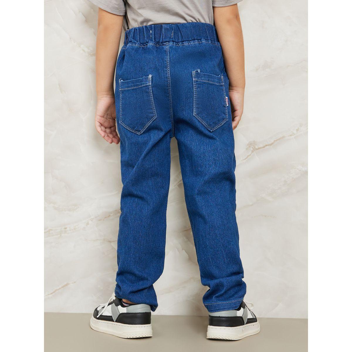 Styli Front Pocket Elastic Waistband Jeans-boys-clothing-bottoms-jeans-image-4