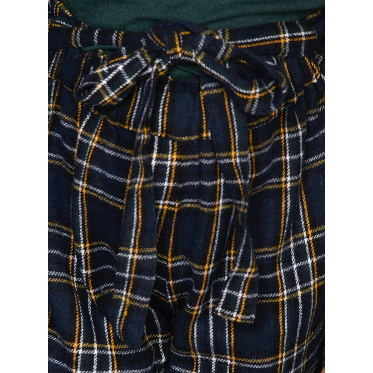 LilPicks X Styli Solid High Neck Top & Checkered Palazzo Pants Set-girls-clothing-setsandcoords-image-4