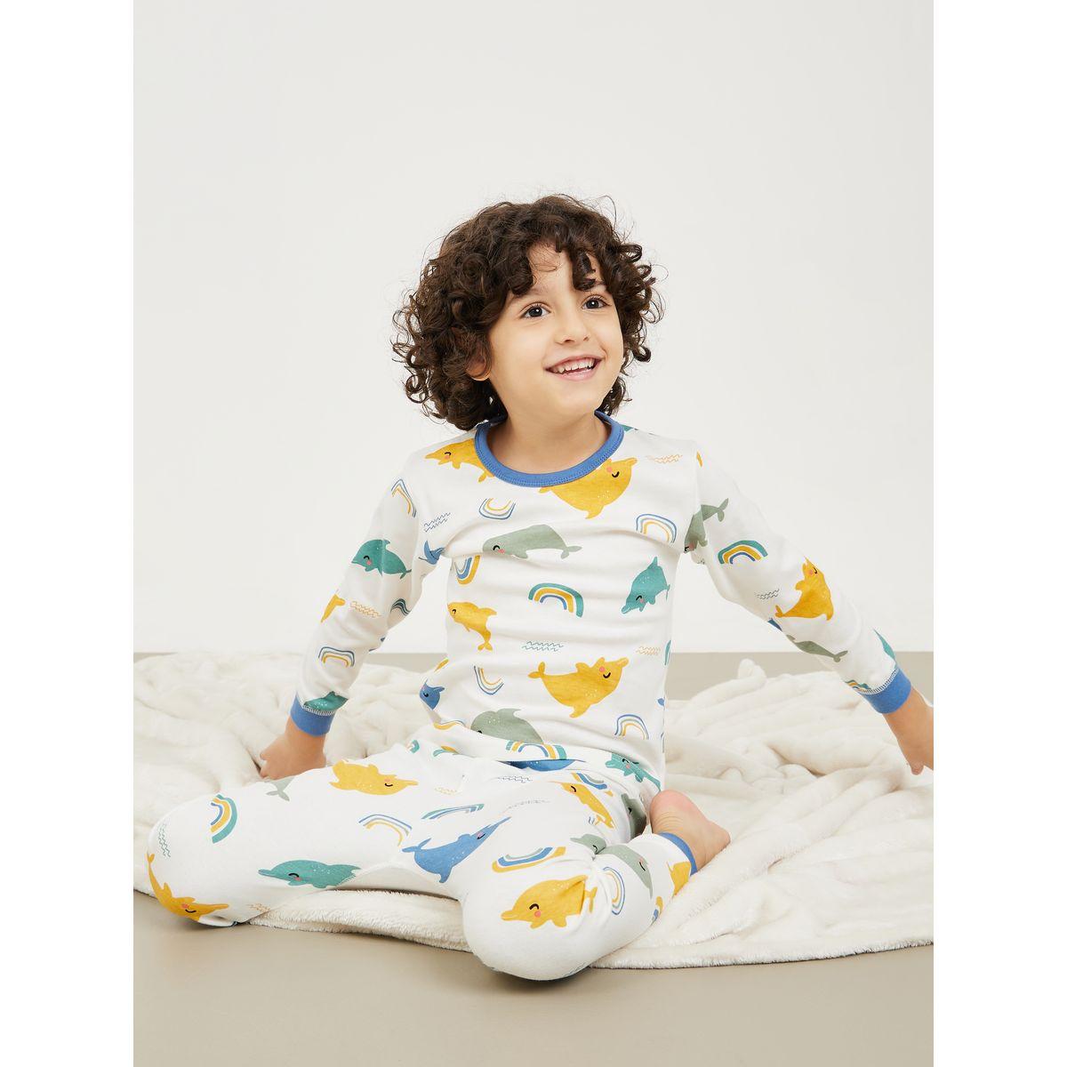 Styli Dolphin Graphic Print T-Shirt & Pyjama Set-boys-clothing-nightwear-image-3