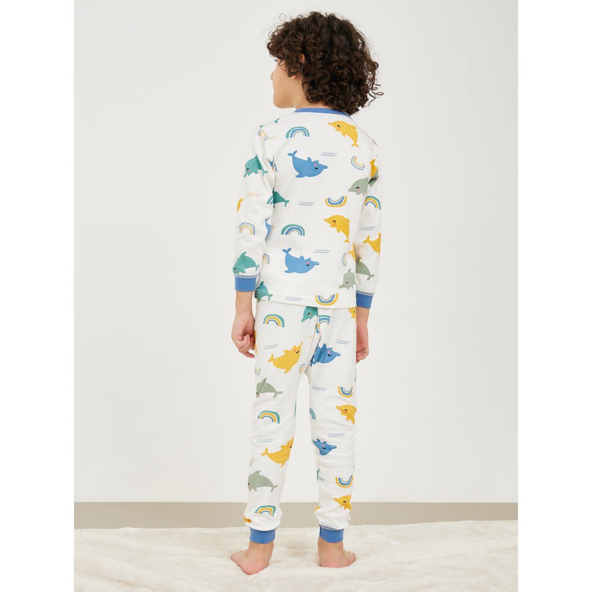 Styli Dolphin Graphic Print T-Shirt & Pyjama Set-boys-clothing-nightwear-image-6
