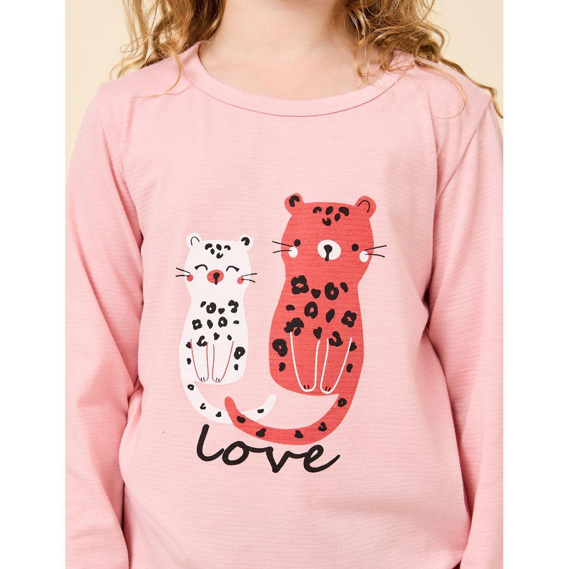 Styli Cat Graphic Print Top & Pyjama Set-girls-clothing-nightwear-image-4