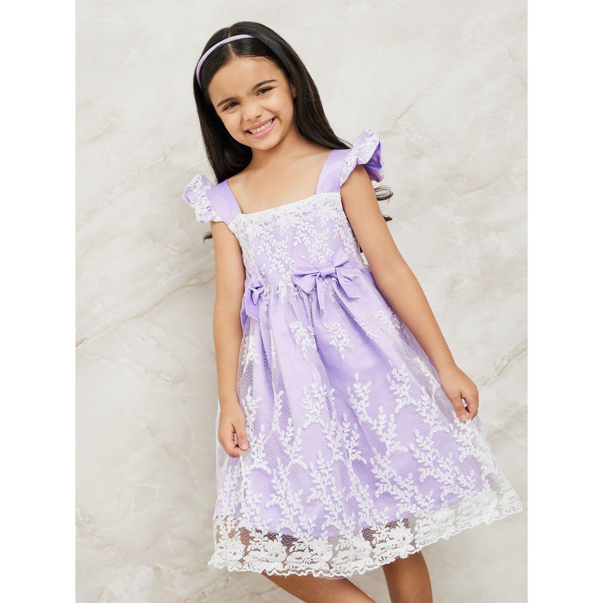 Styli Bow Front Flare Hem Lace Cami Dress-girls-clothing-dressesandjumpsuits-image-2