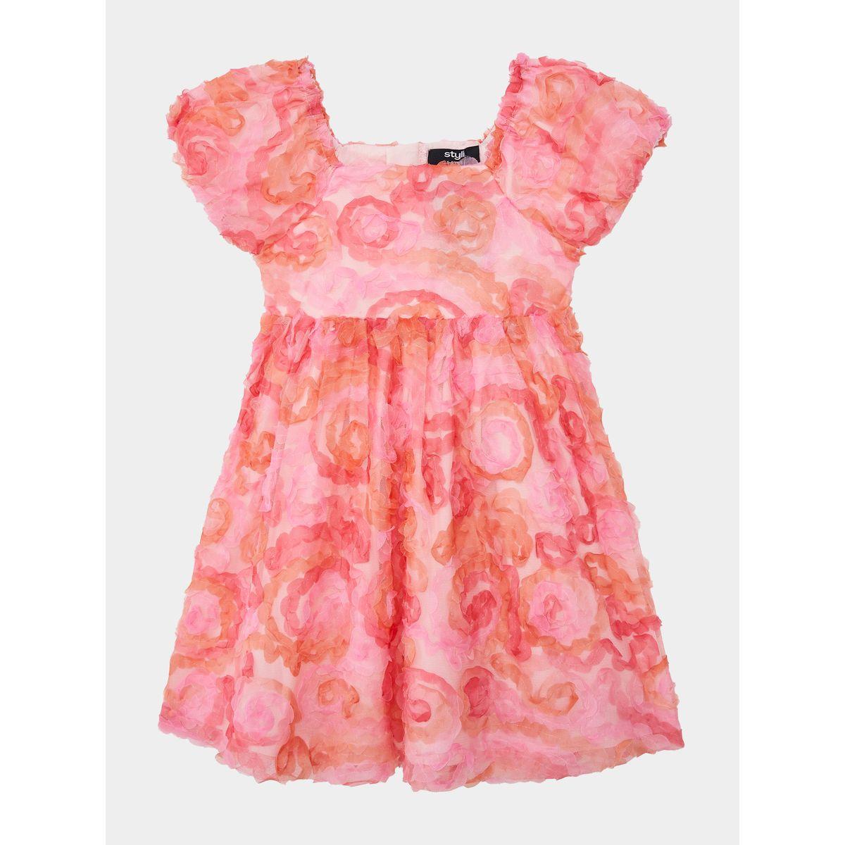 Styli Floral Applique Square Neck Dress-girls-clothing-dressesandjumpsuits-image-6