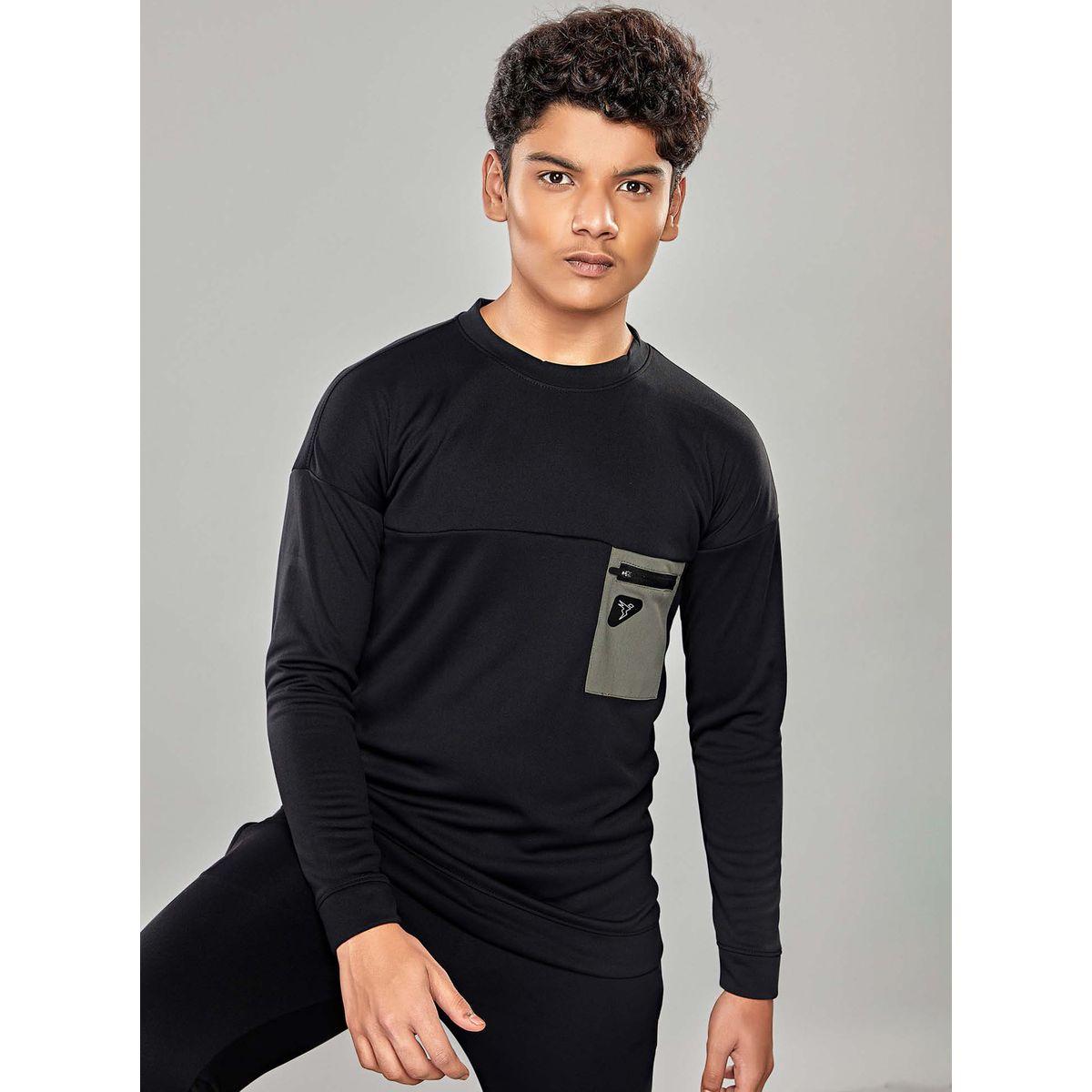 Contrast Pocket Detail Crew Neck Active Sweatshirt-boys-clothing-jumpersandcardigans-image-1