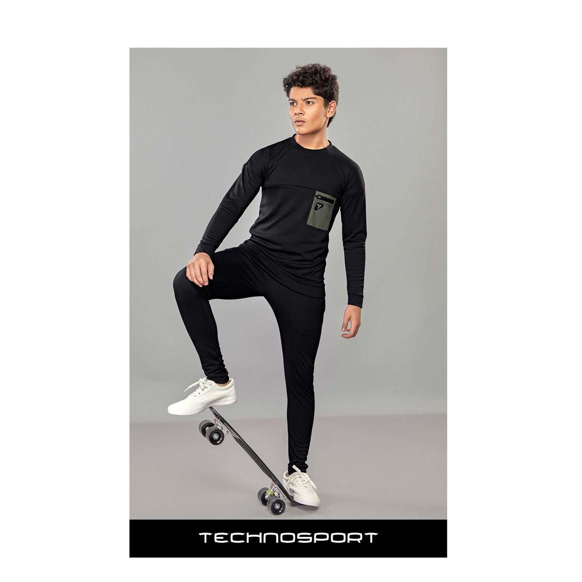 Contrast Pocket Detail Crew Neck Active Sweatshirt-boys-clothing-jumpersandcardigans-image-2
