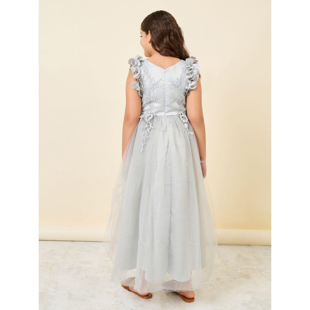 Styli Lace Applique Mesh Insert Maxi Dress-girls-clothing-dressesandjumpsuits-image-3