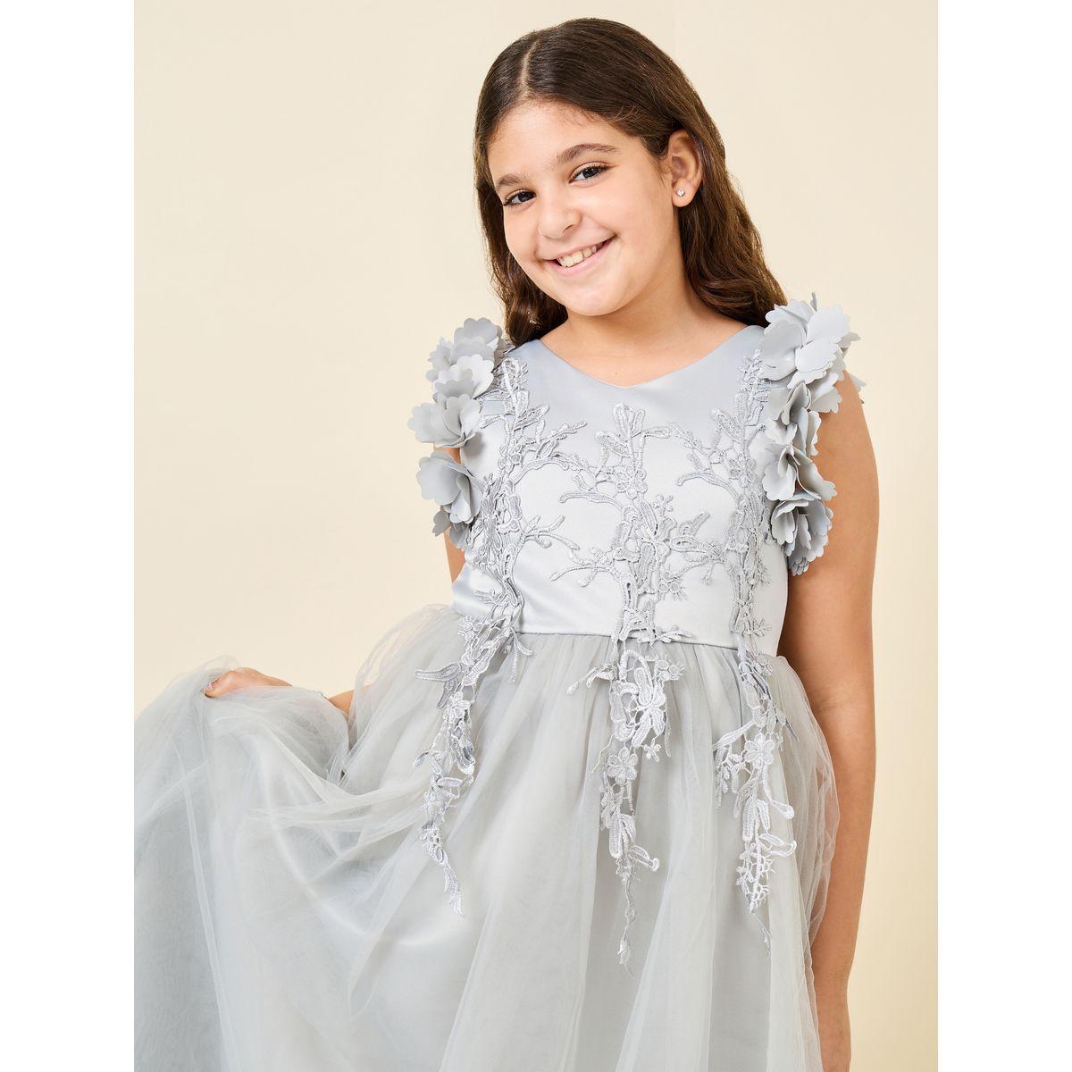 Styli Lace Applique Mesh Insert Maxi Dress-girls-clothing-dressesandjumpsuits-image-4