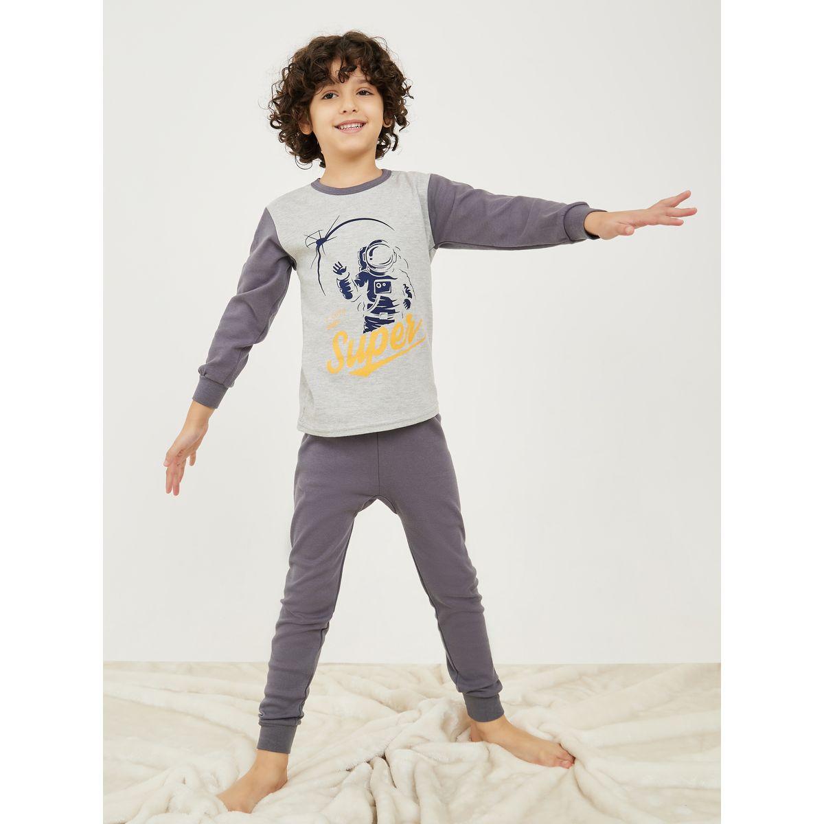 Styli Graphic Printed T-Shirt and Pants Pyjama Set-boys-clothing-nightwear-image-1
