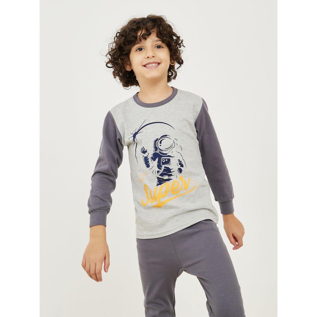 Styli Graphic Printed T-Shirt and Pants Pyjama Set-boys-clothing-nightwear-image-2