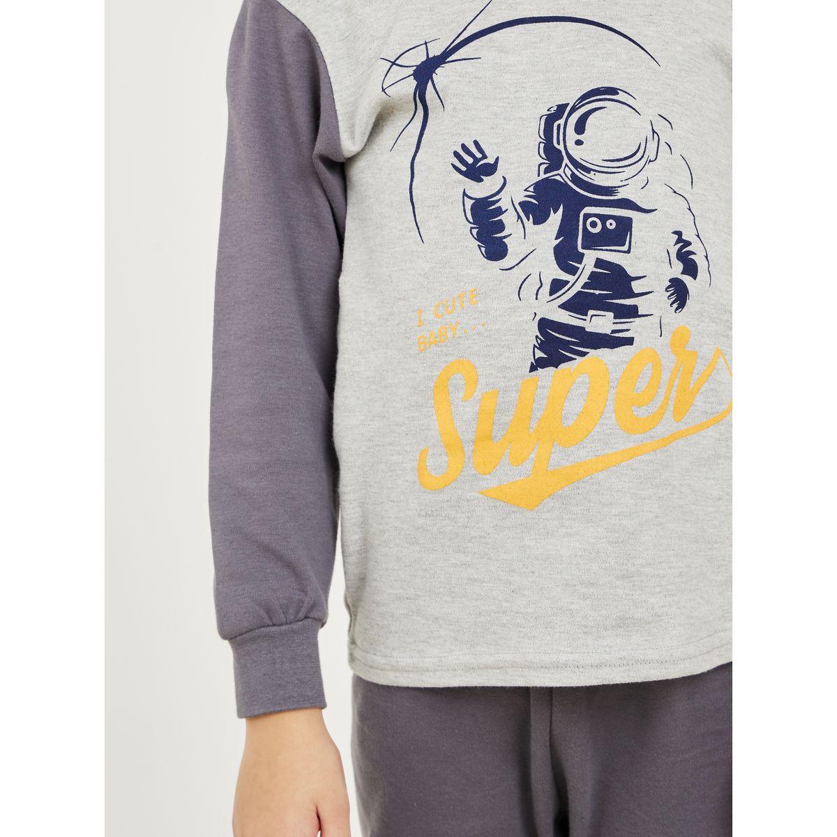 Styli Graphic Printed T-Shirt and Pants Pyjama Set-boys-clothing-nightwear-image-3