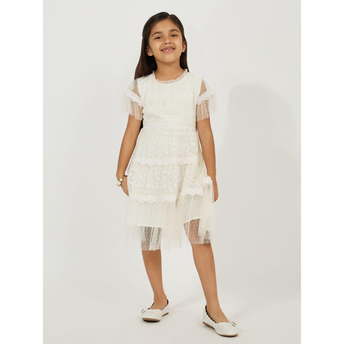 Styli Lace Detail Layered Tulle Dress-girls-clothing-dressesandjumpsuits-image-1