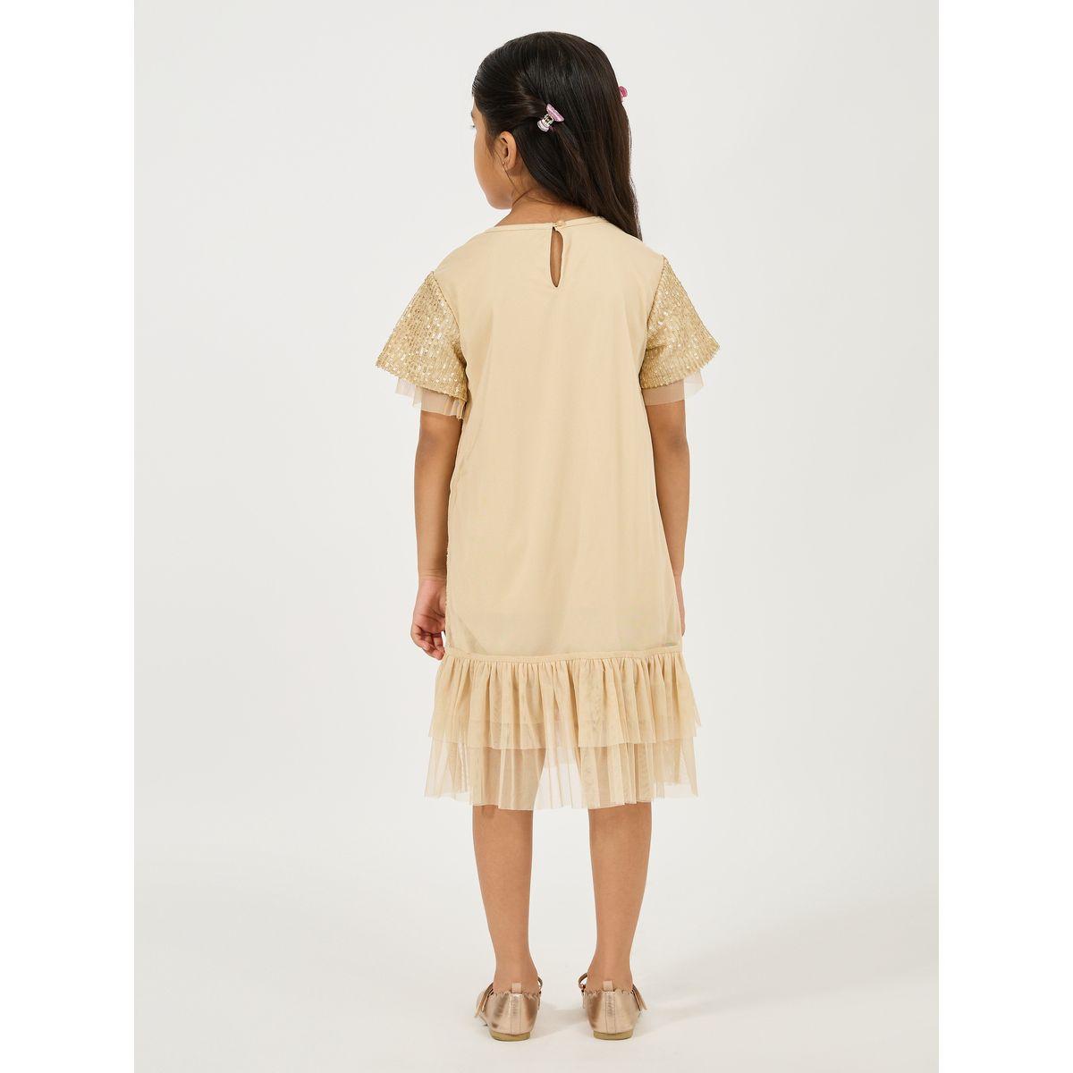 فستان مزين بالترتر مع تفاصيل شبكية-girls-clothing-dressesandjumpsuits-image-1