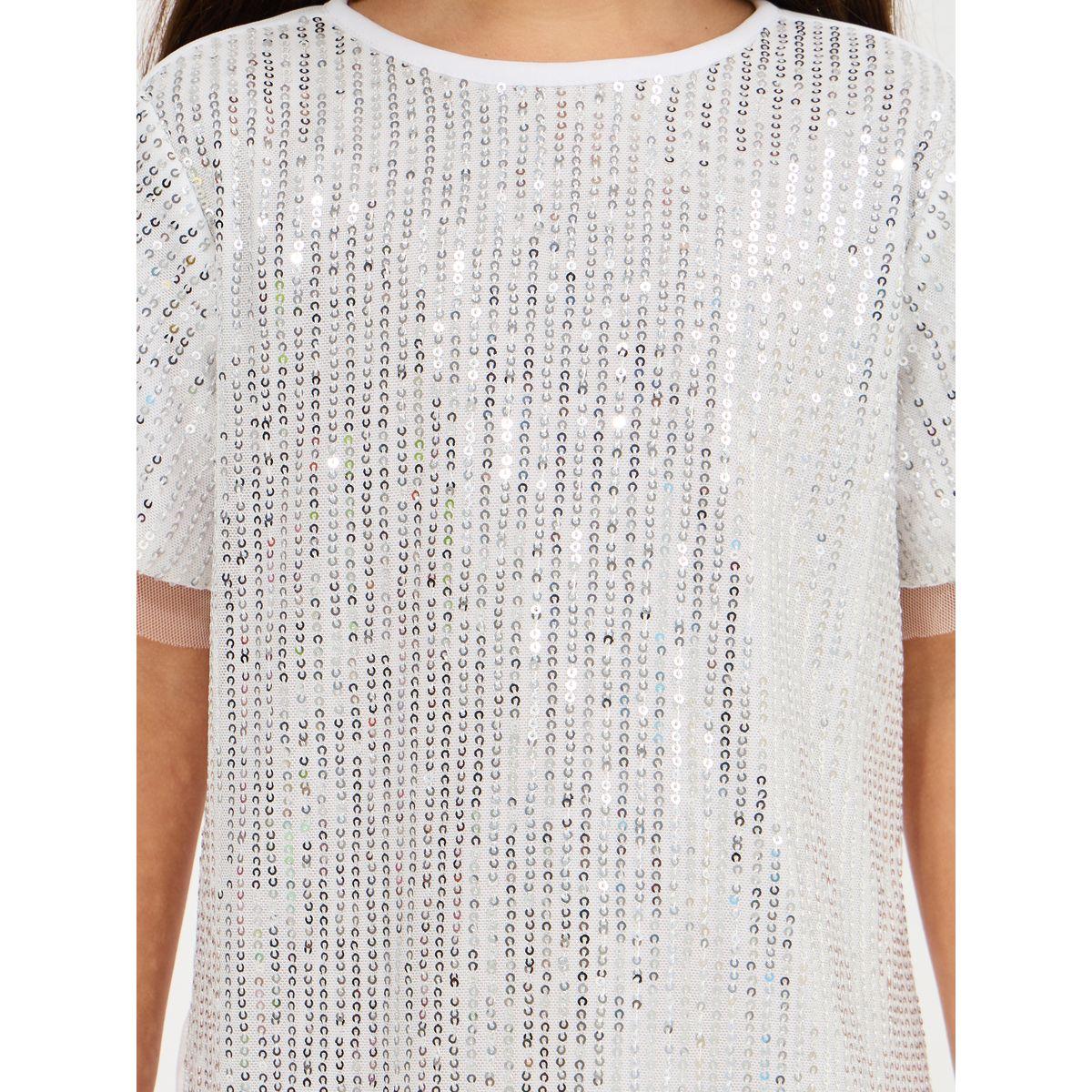 Styli Sequin Shift Dress with Mesh Insert-girls-clothing-dressesandjumpsuits-image-3