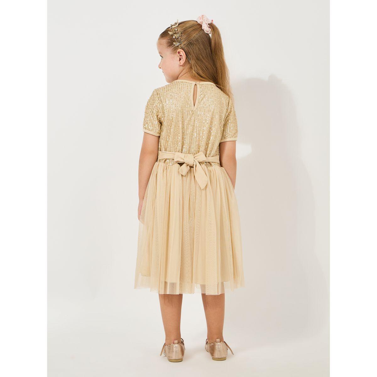 فستان منمق بالترتر مع تفاصيل شبكية-girls-clothing-dressesandjumpsuits-image-1