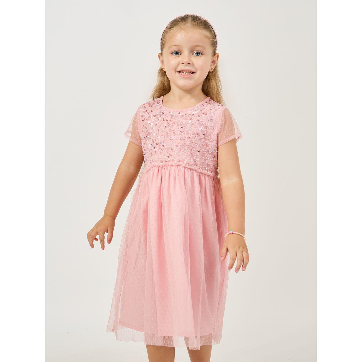 Styli Sequined Mesh Insert Dress-girls-clothing-dressesandjumpsuits-image-2