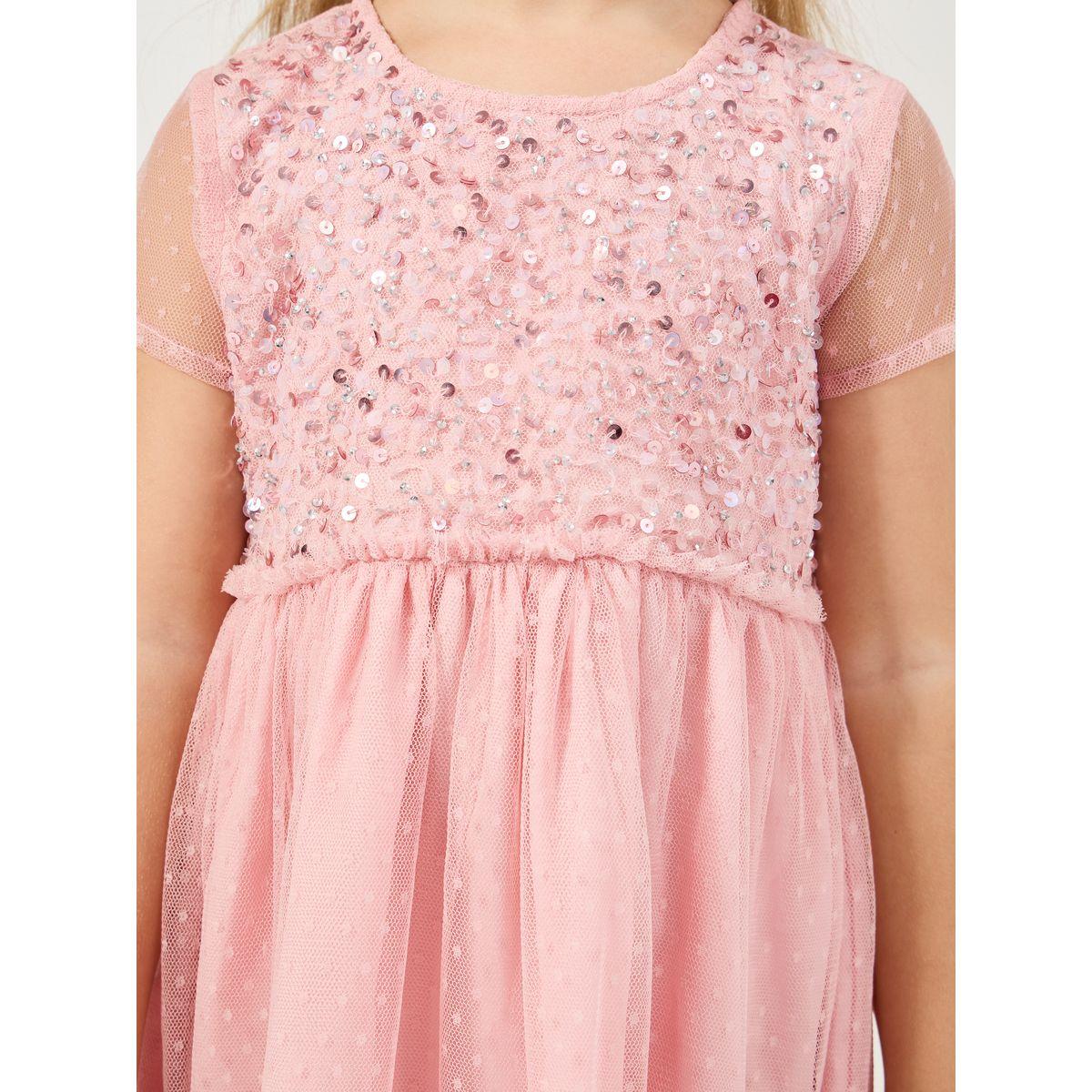 Styli Sequined Mesh Insert Dress-girls-clothing-dressesandjumpsuits-image-3