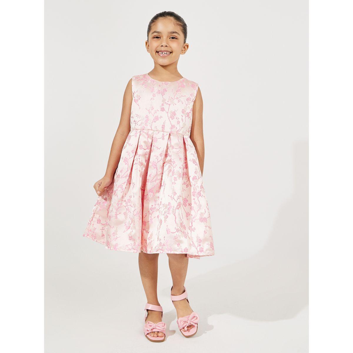 Styli Jacquard Dress with Fold Pleated-girls-clothing-dressesandjumpsuits-image-1