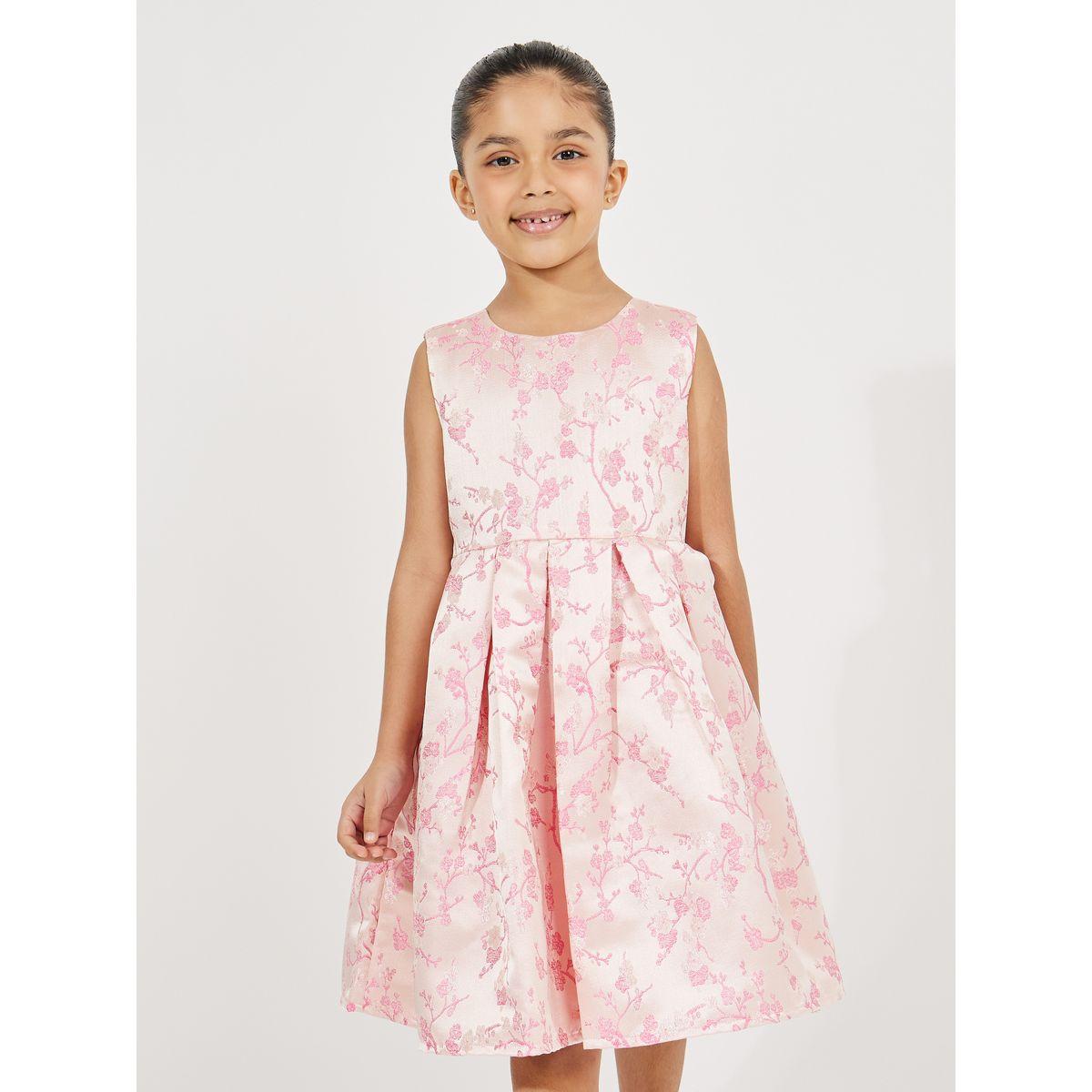 فستان جاكار بكسرات وطيات-girls-clothing-dressesandjumpsuits-image-2