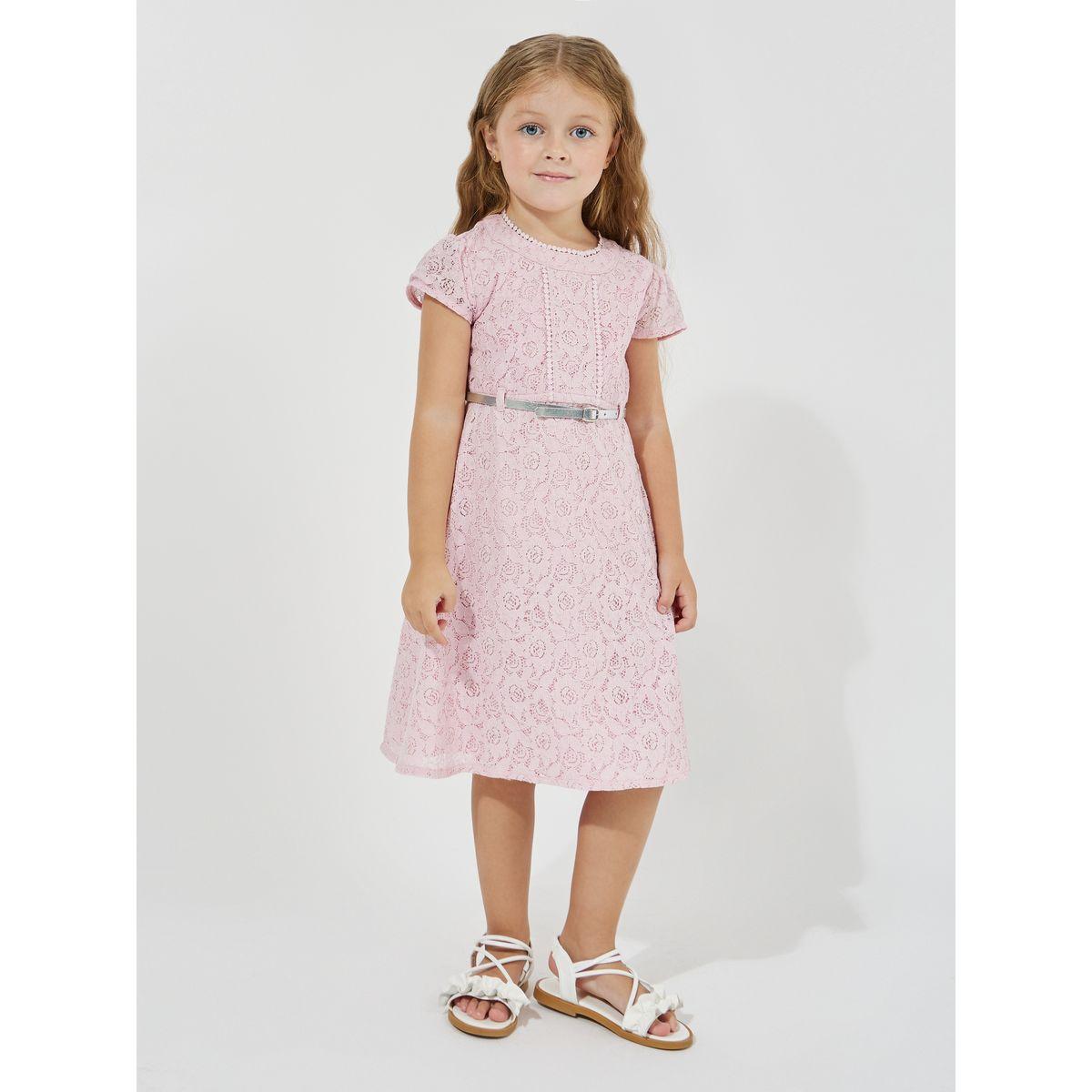 Styli Lace Insert Belted Dress-girls-clothing-dressesandjumpsuits-image-1