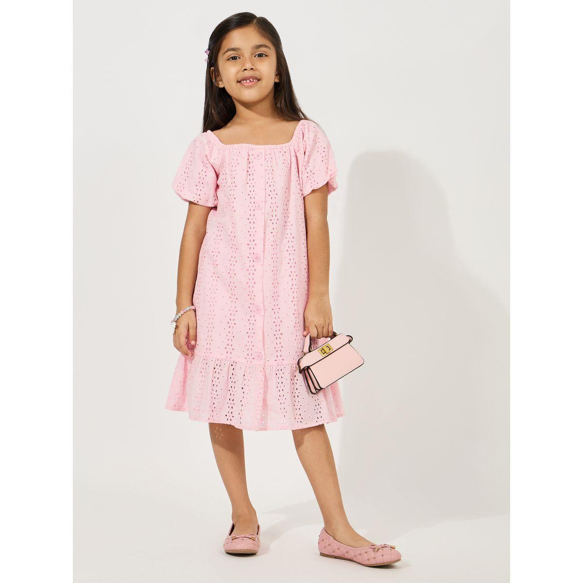 فستان بياقة واسعة ازرار غلق-girls-clothing-dressesandjumpsuits-image-1