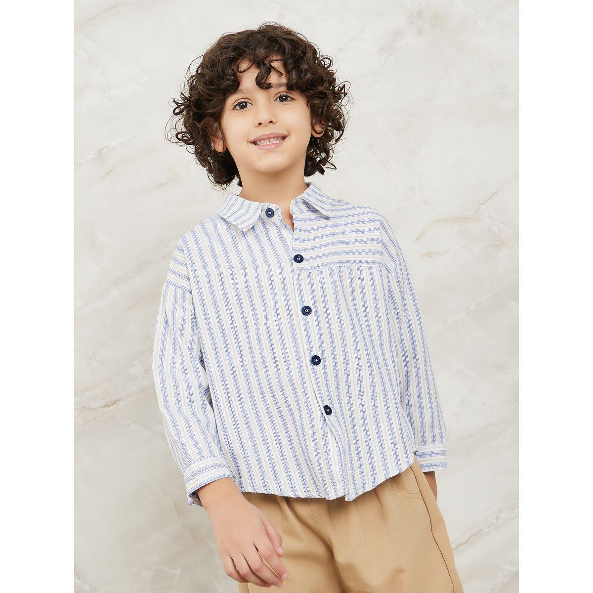 بلوزة مخططة بأزرار غلق-boys-clothing-shirts-image-1