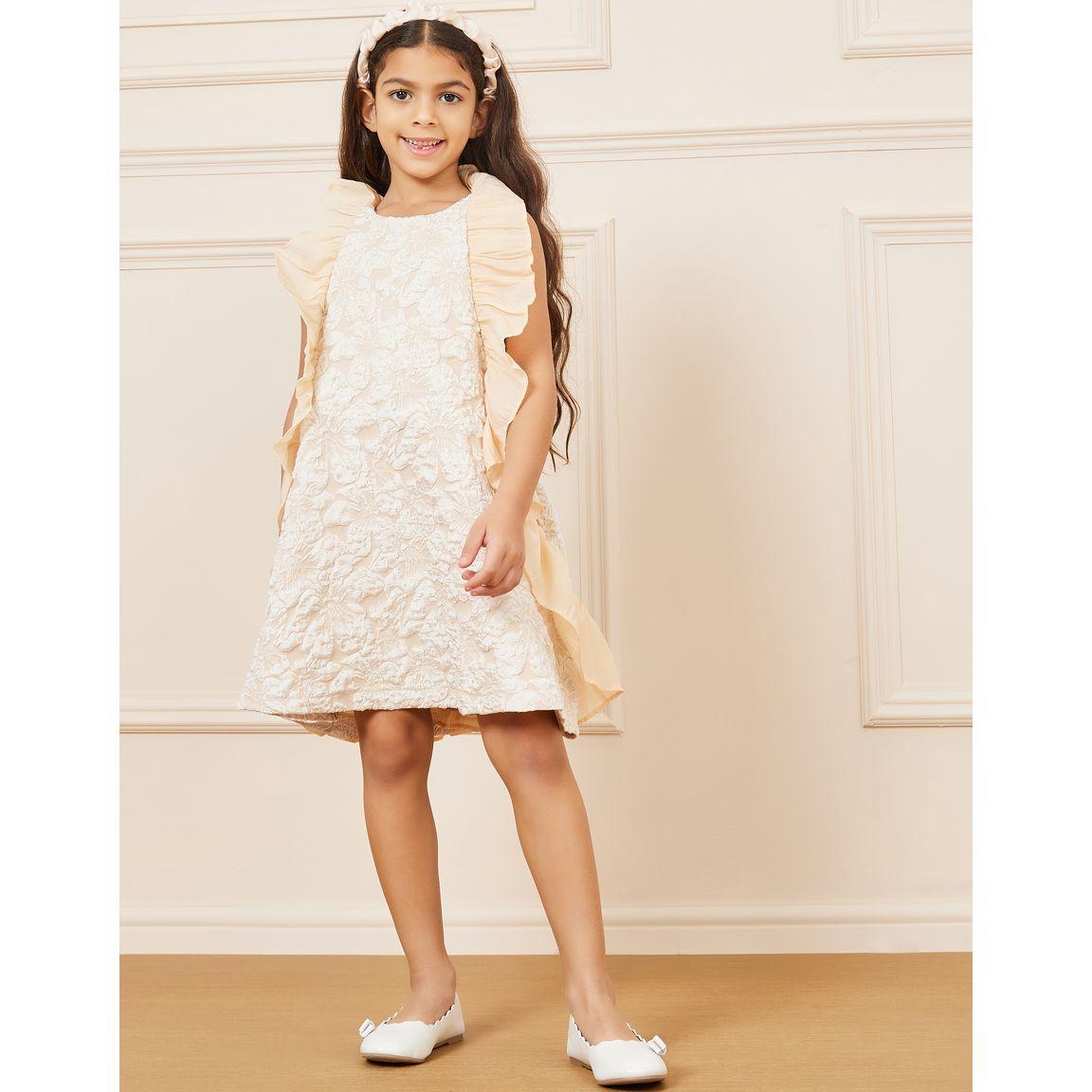 Styli Ruffle Floral Embossed A-Line Dress-girls-clothing-dressesandjumpsuits-image-2