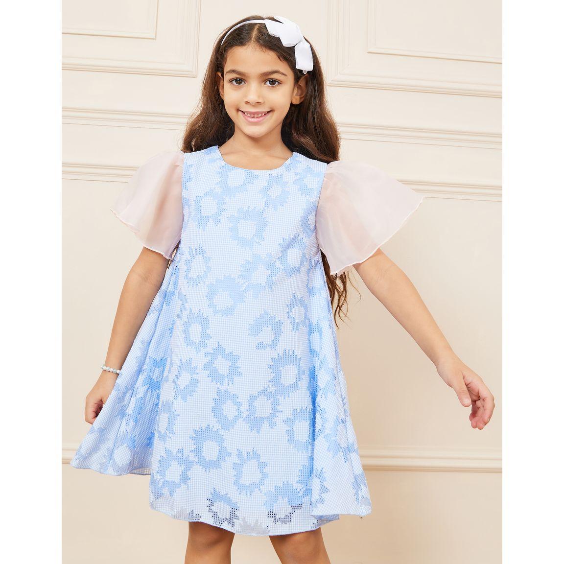 فستان بتفاصيل شبكية وشراشيب-girls-clothing-dressesandjumpsuits-image-1