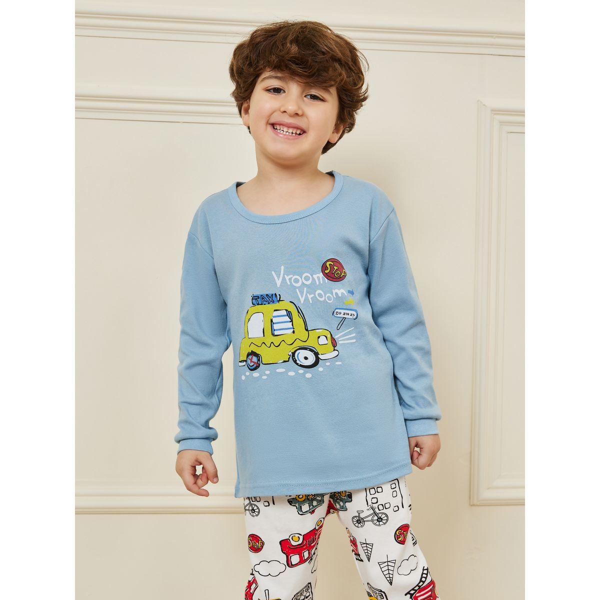 Styli Graphic Printed T-Shirt & Pyjama Set-boys-clothing-nightwear-image-3