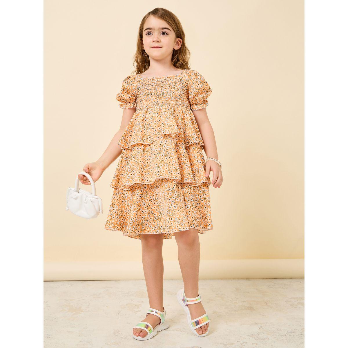 Styli Floral Printed Layered Dress-girls-clothing-dressesandjumpsuits-image-1