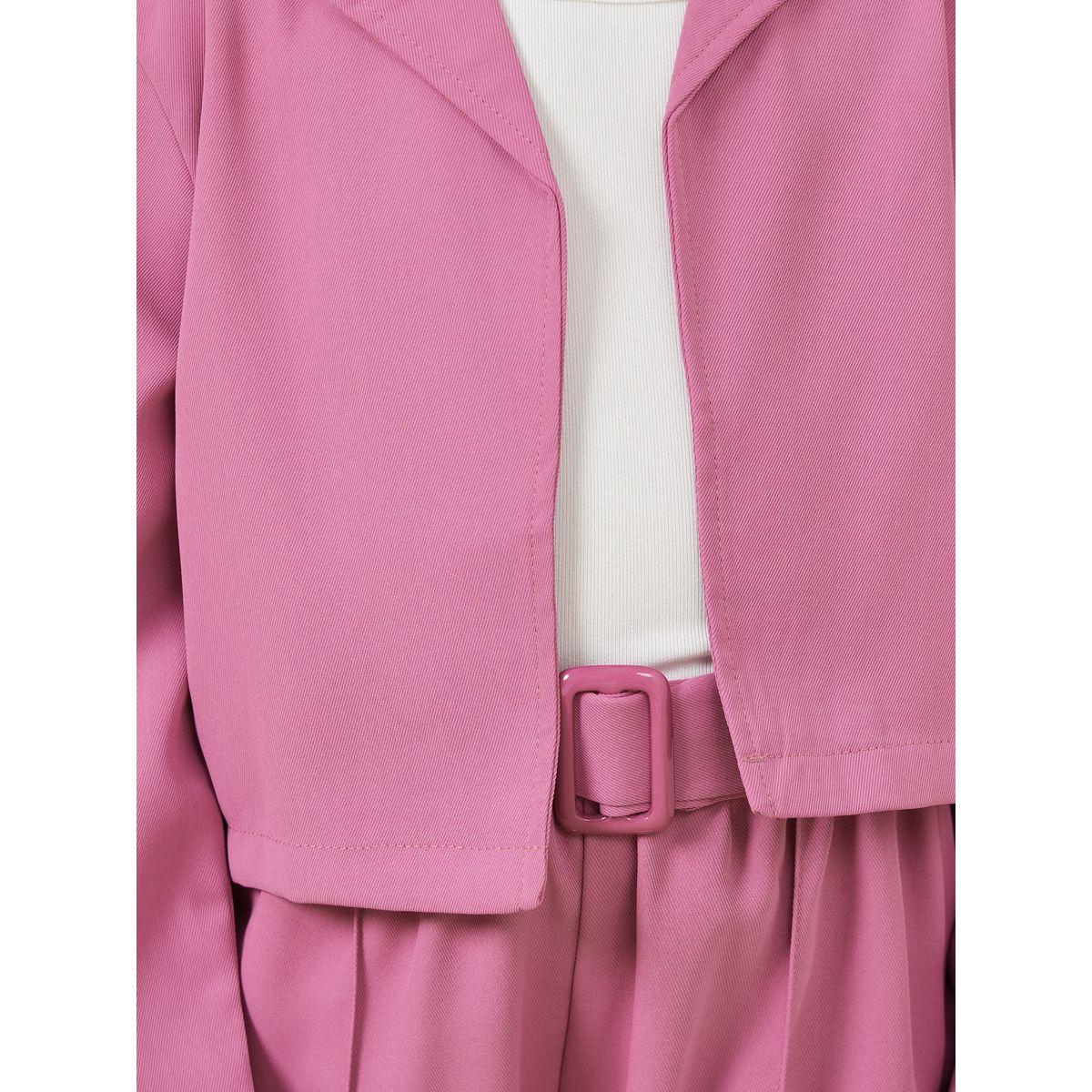 Styli Set of 3 - Solid Cami Top, Lapel Neck Jacket & Belted Pants-girls-clothing-setsandcoords-image-3