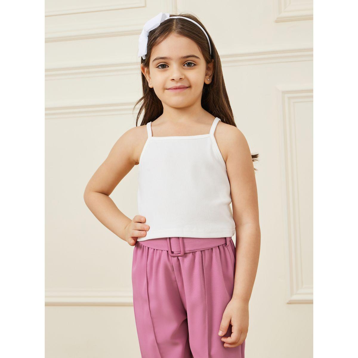 Styli Set of 3 - Solid Cami Top, Lapel Neck Jacket & Belted Pants-girls-clothing-setsandcoords-image-6
