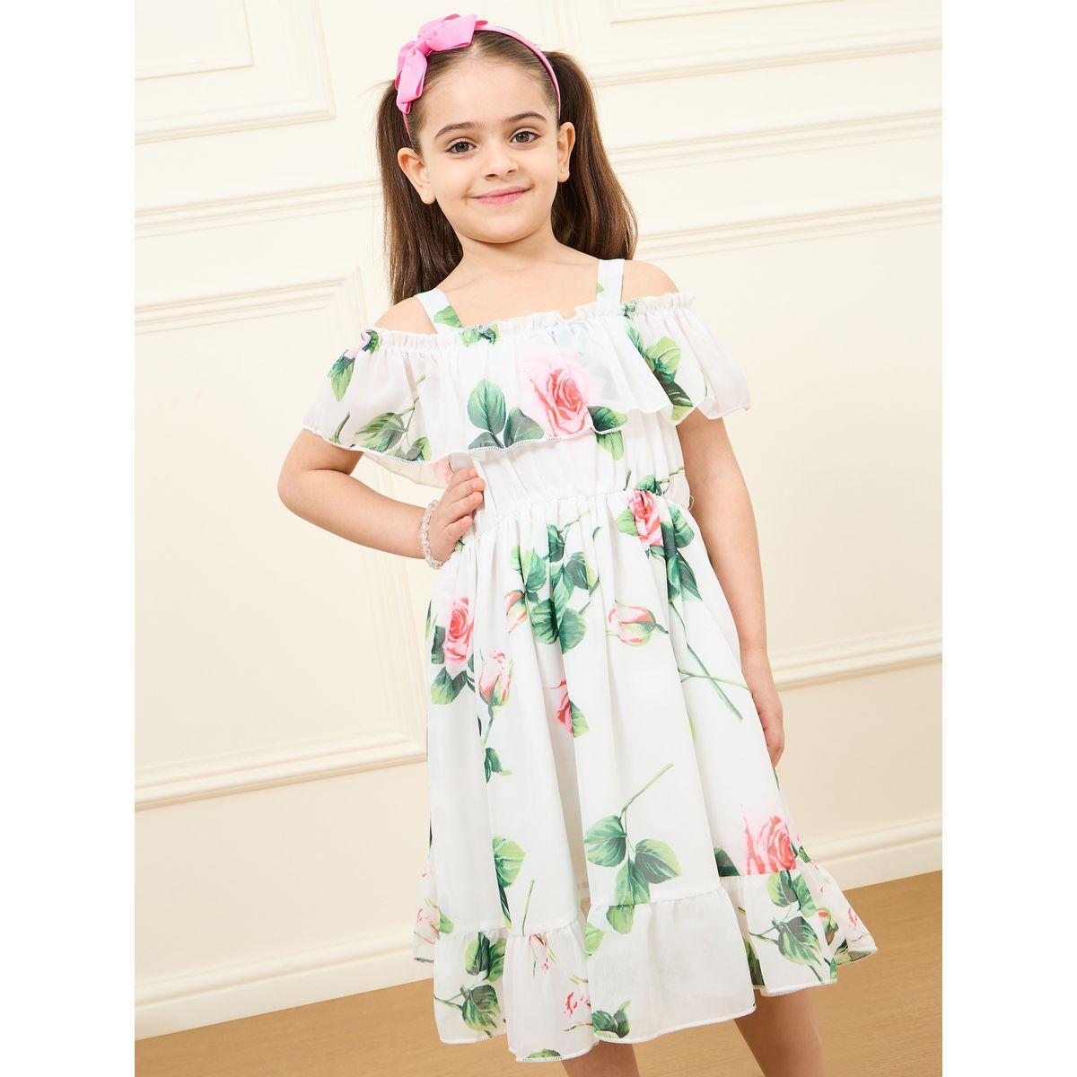 فستان شيفون مطبع بزهور مع اكتاف مكشوفة-girls-clothing-dressesandjumpsuits-image-3