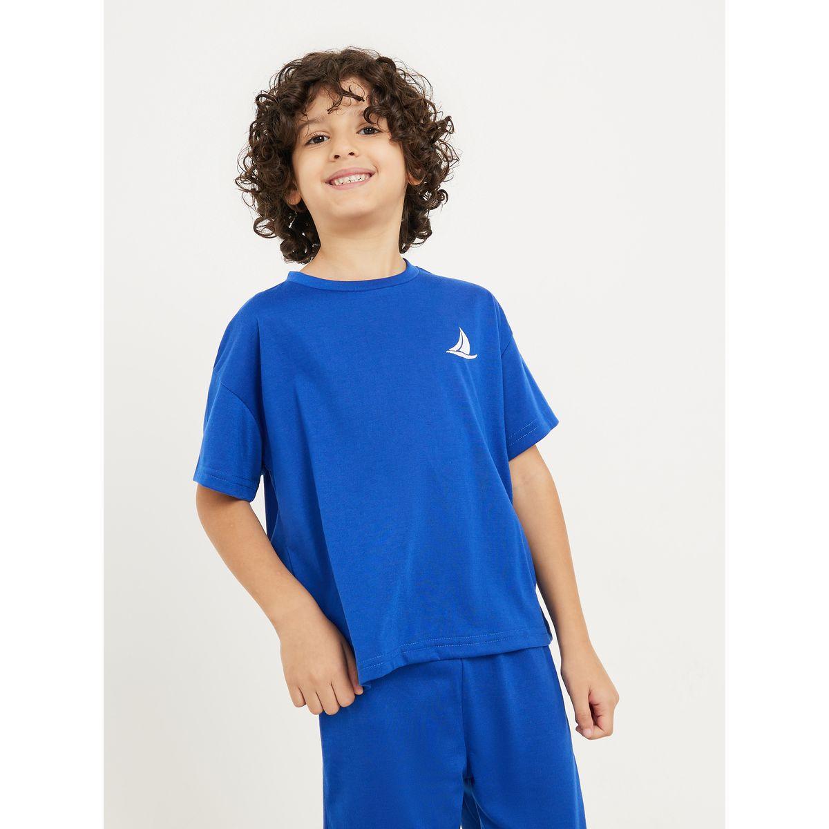Styli Printed Drop Shoulder T-shirt & Solid Jogger Set-boys-clothing-setsandcoords-image-2