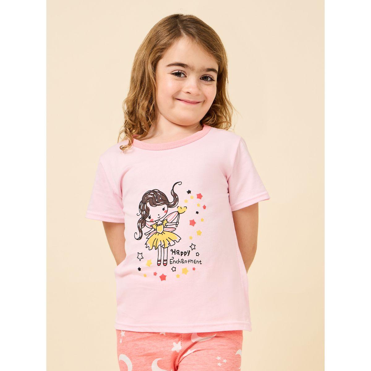 Styli Graphic Printed T-Shirt & Pyjama Set-girls-clothing-nightwear-image-2