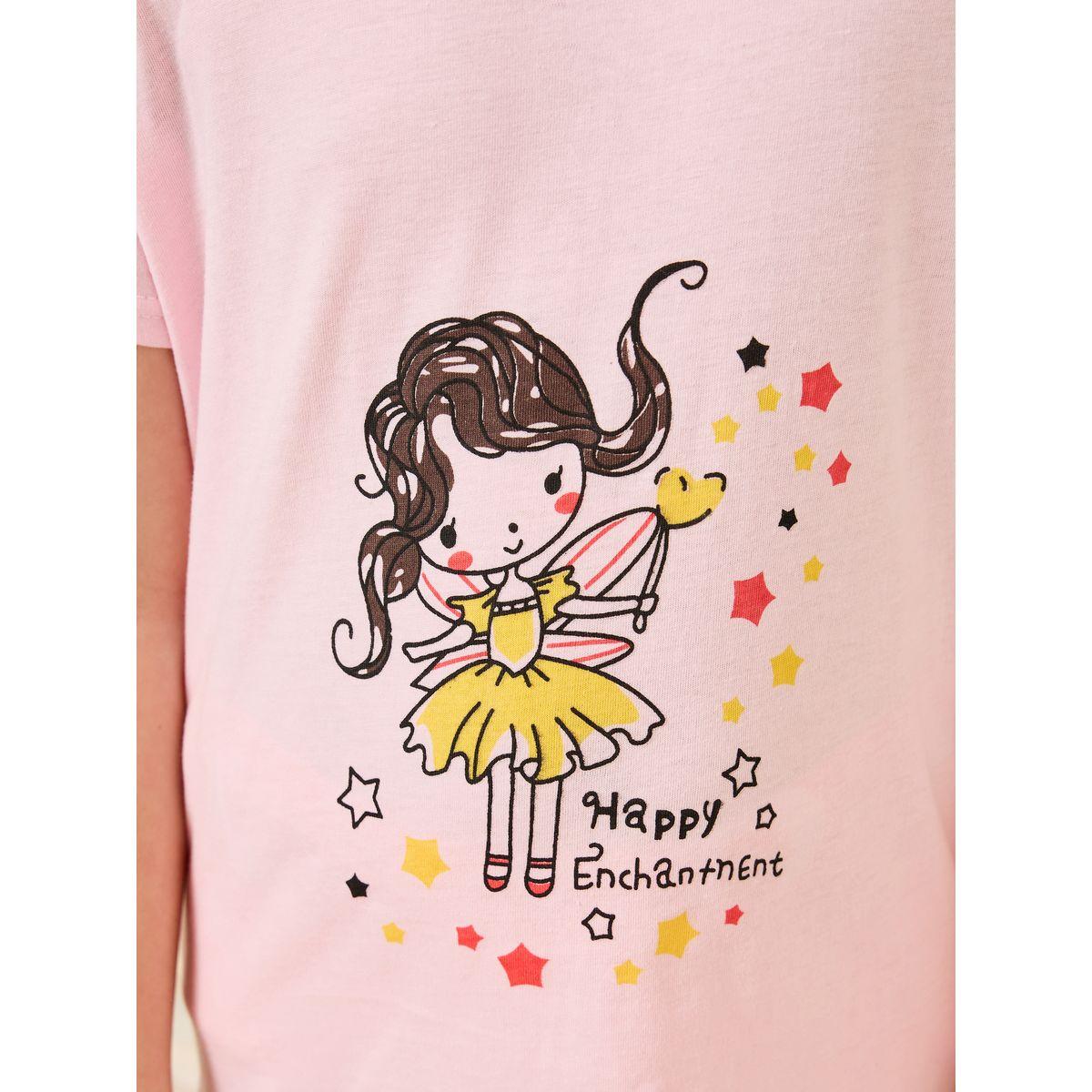 Styli Graphic Printed T-Shirt & Pyjama Set-girls-clothing-nightwear-image-3