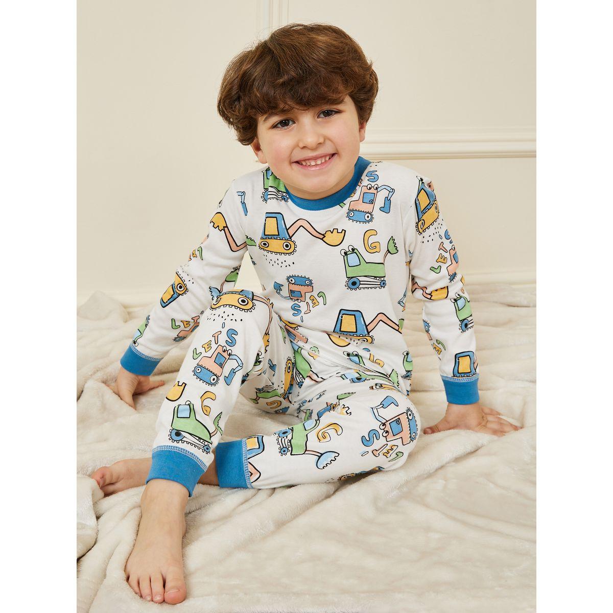 Styli Graphic Printed T-Shirt & Pyjama Set-boys-clothing-nightwear-image-1
