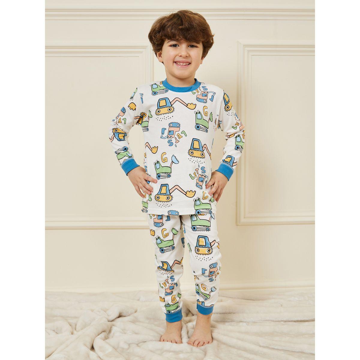 Styli Graphic Printed T-Shirt & Pyjama Set-boys-clothing-nightwear-image-2