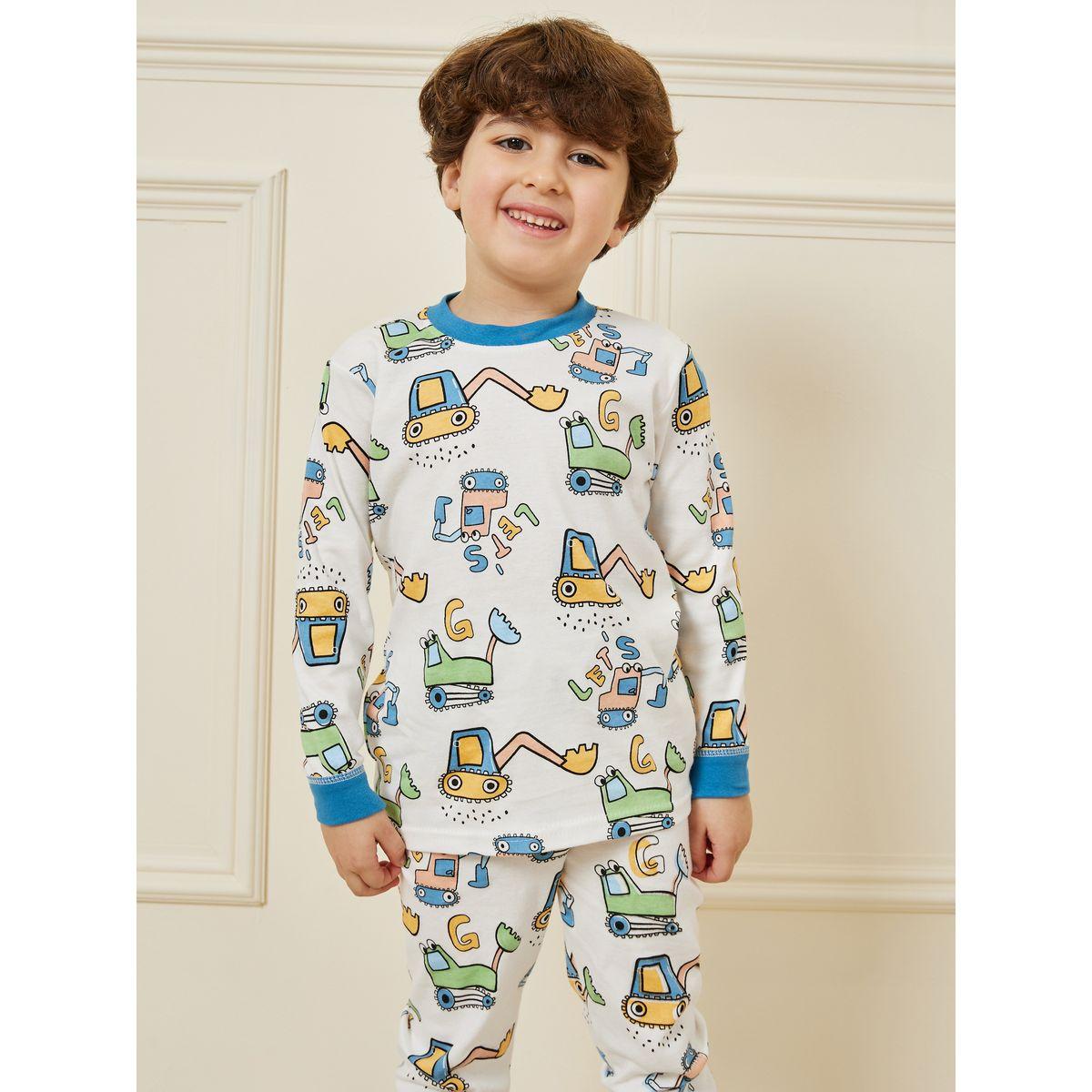Styli Graphic Printed T-Shirt & Pyjama Set-boys-clothing-nightwear-image-3