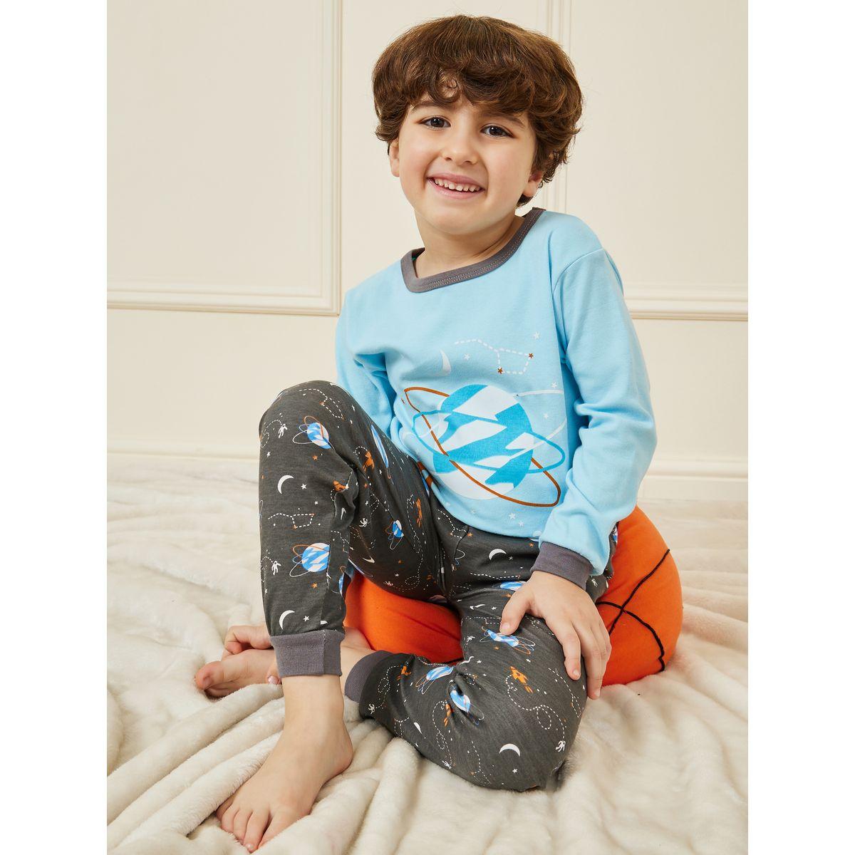Styli Graphic Print T-Shirt & Pyjama Set-boys-clothing-nightwear-image-1