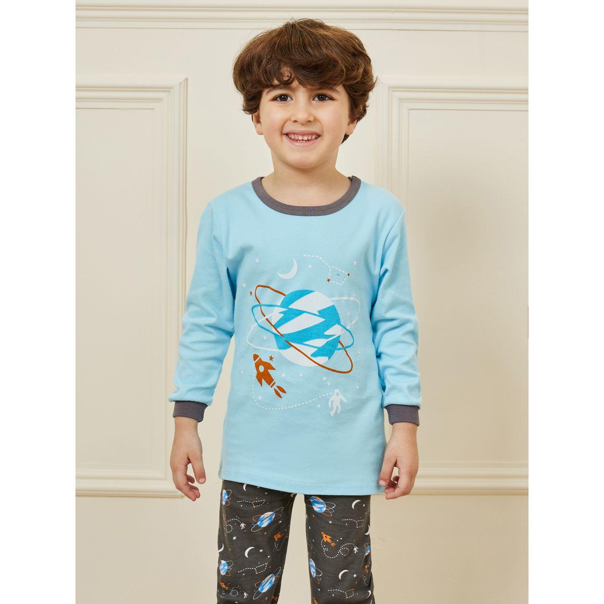 Styli Graphic Print T-Shirt & Pyjama Set-boys-clothing-nightwear-image-2