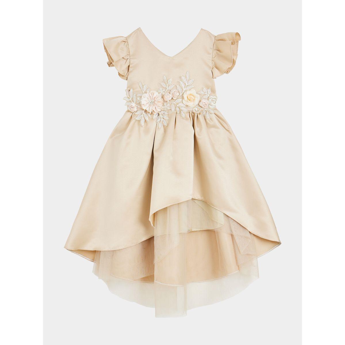 Styli Applique Detail Mesh Insert High Low Hem Dress-girls-clothing-dressesandjumpsuits-image-5
