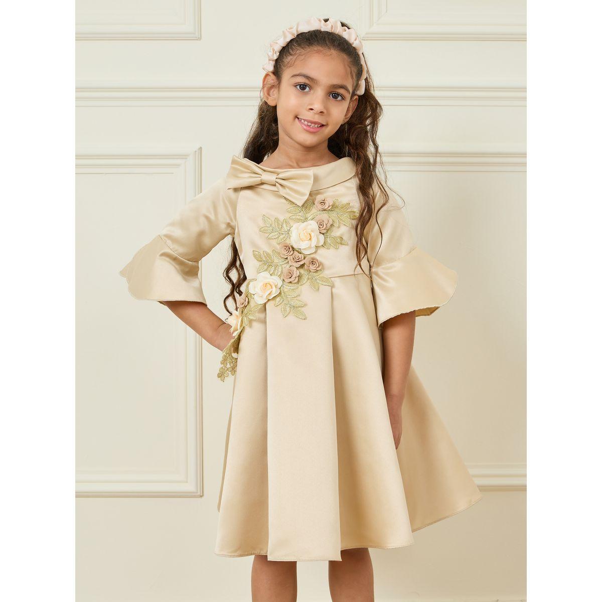Styli Floral Applique Bow Detail Dress-girls-clothing-dressesandjumpsuits-image-1