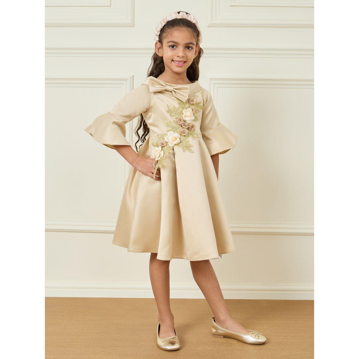 Styli Floral Applique Bow Detail Dress-girls-clothing-dressesandjumpsuits-image-2