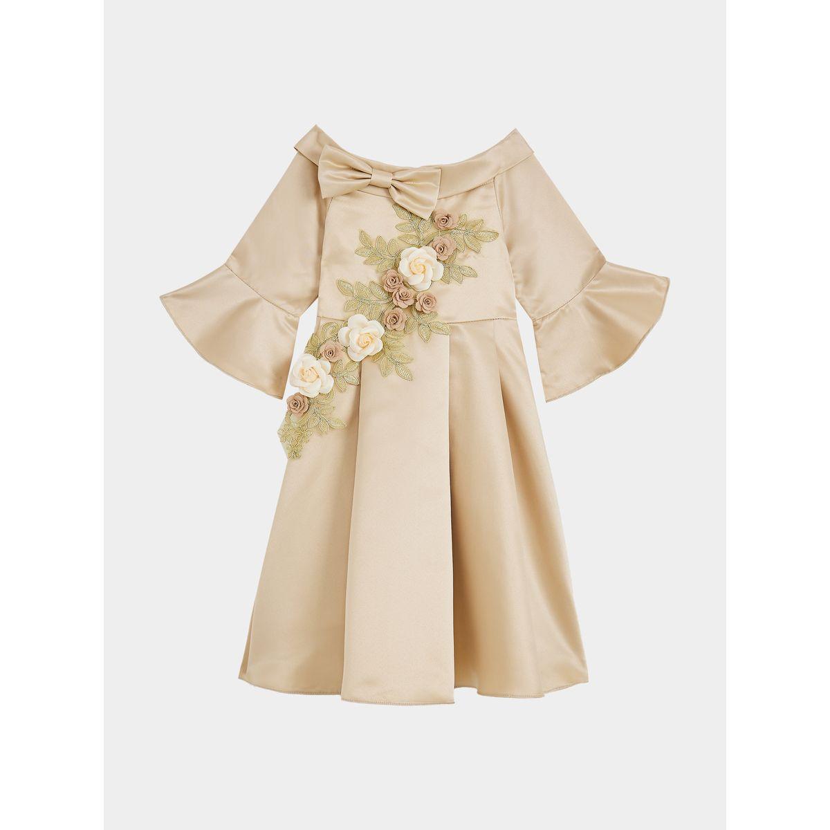 Styli Floral Applique Bow Detail Dress-girls-clothing-dressesandjumpsuits-image-5