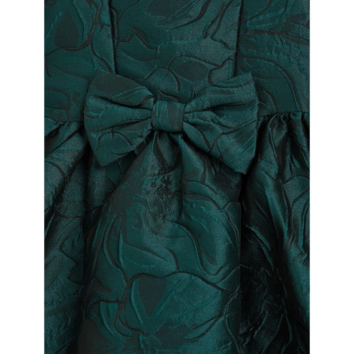 Styli Jacquard Detail Bow Front Puff Sleeve A-Line Dress-girls-clothing-dressesandjumpsuits-image-6