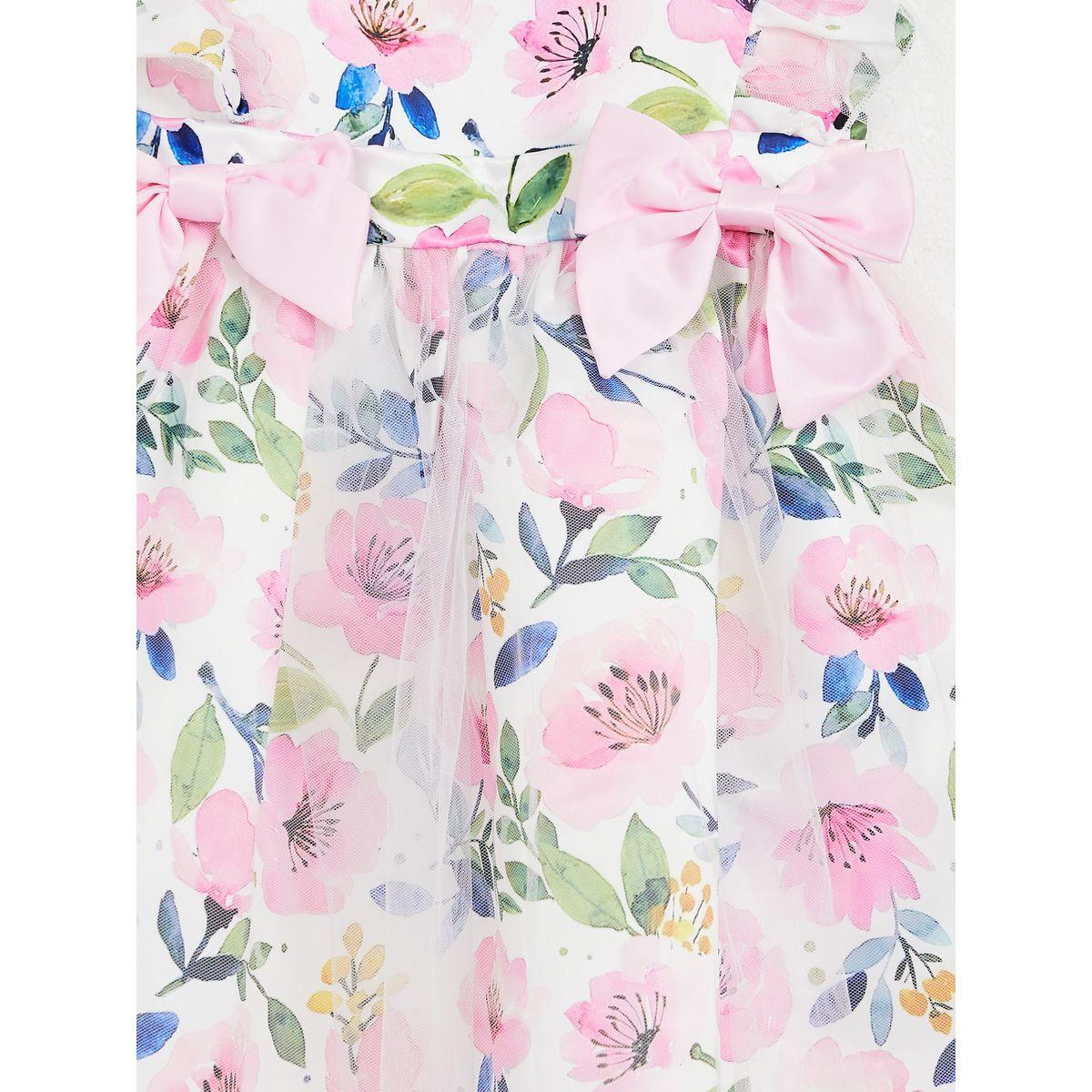 Styli Floral Print Mesh Overlay Bow Front Dress-girls-clothing-dressesandjumpsuits-image-6