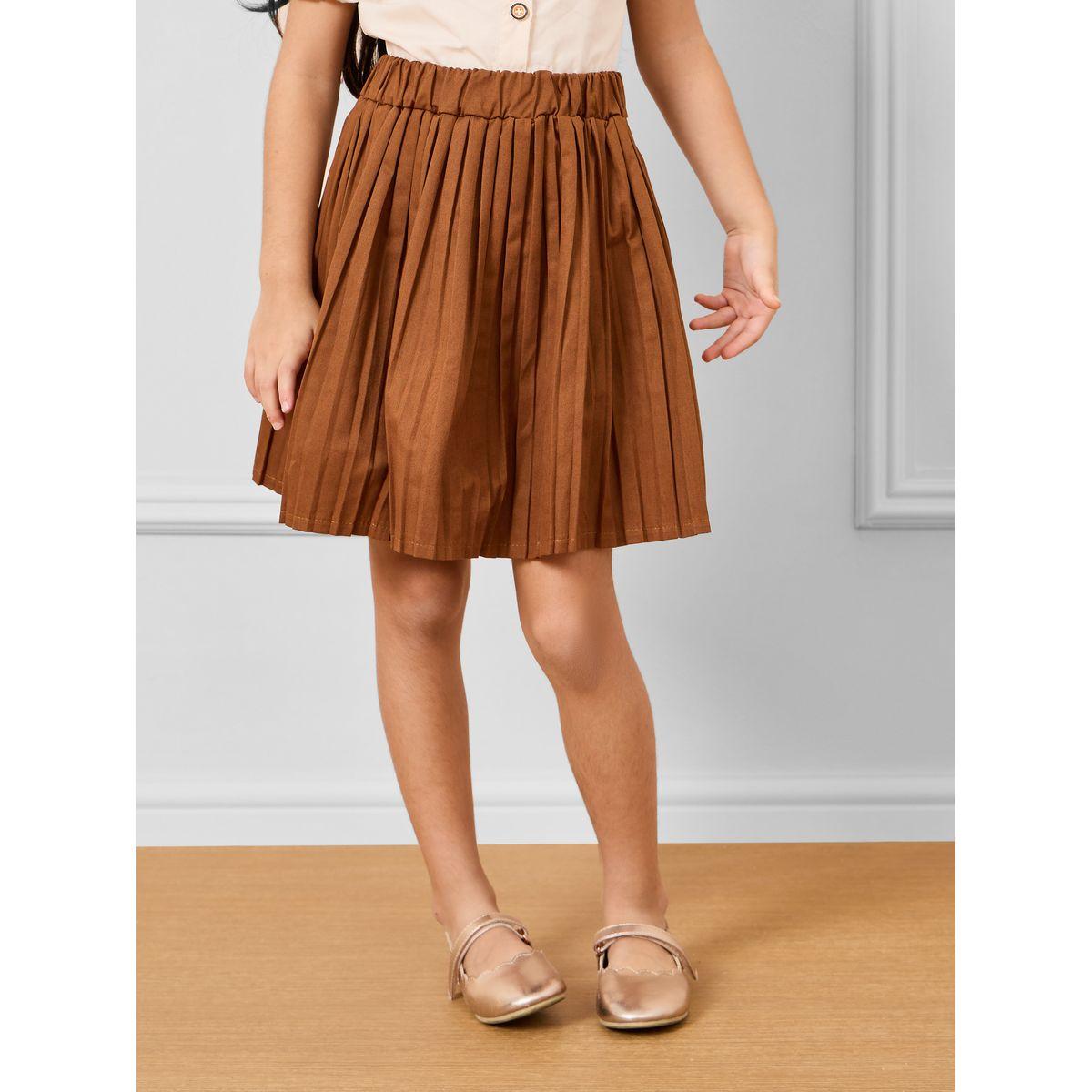 Styli Embellished Floral Applique Box Pleat High Low Hem Dress-girls-clothing-dressesandjumpsuits-image-5